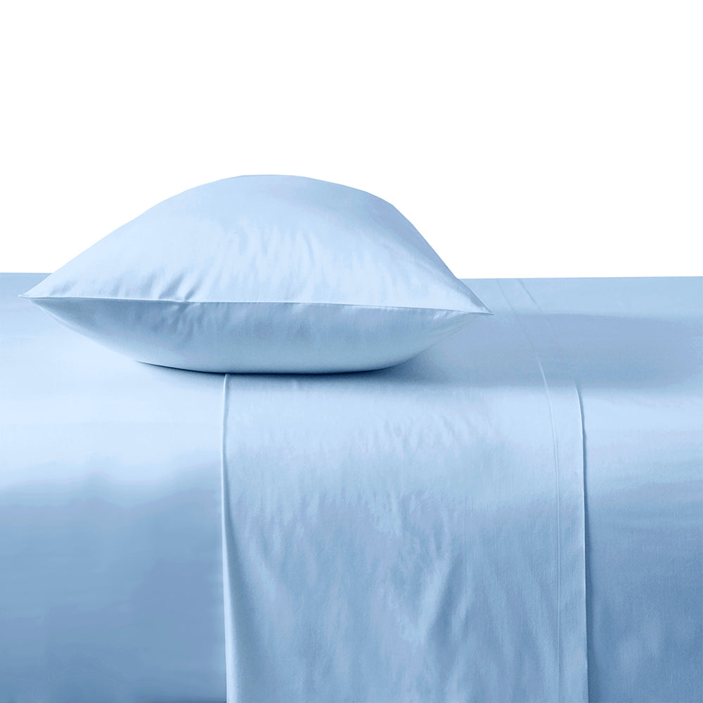 Queen Chateau Fitted Sheet Blue- Bambury