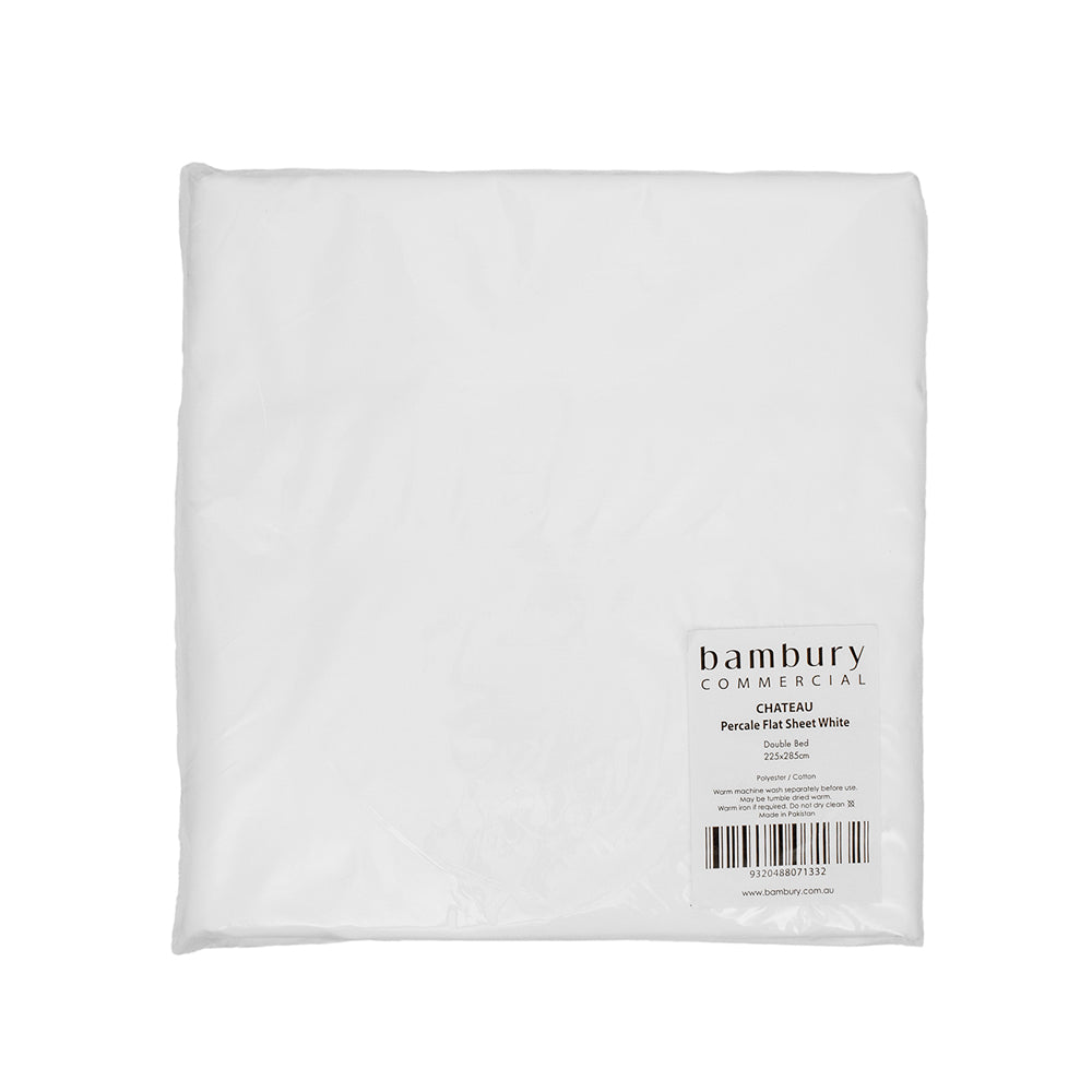 Queen Chateau Fitted Sheet White- Bambury