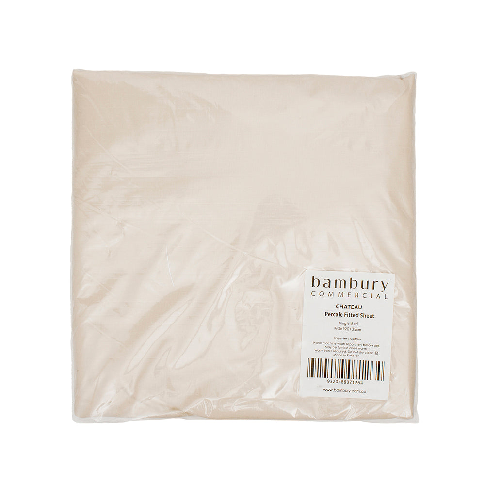 Single Chateau Fitted Sheet Mocha- Bambury