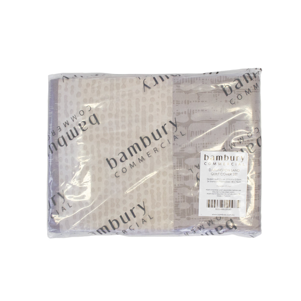 KIng Single Darlington Sand Quilt / Duvet Cover Set- Bambury