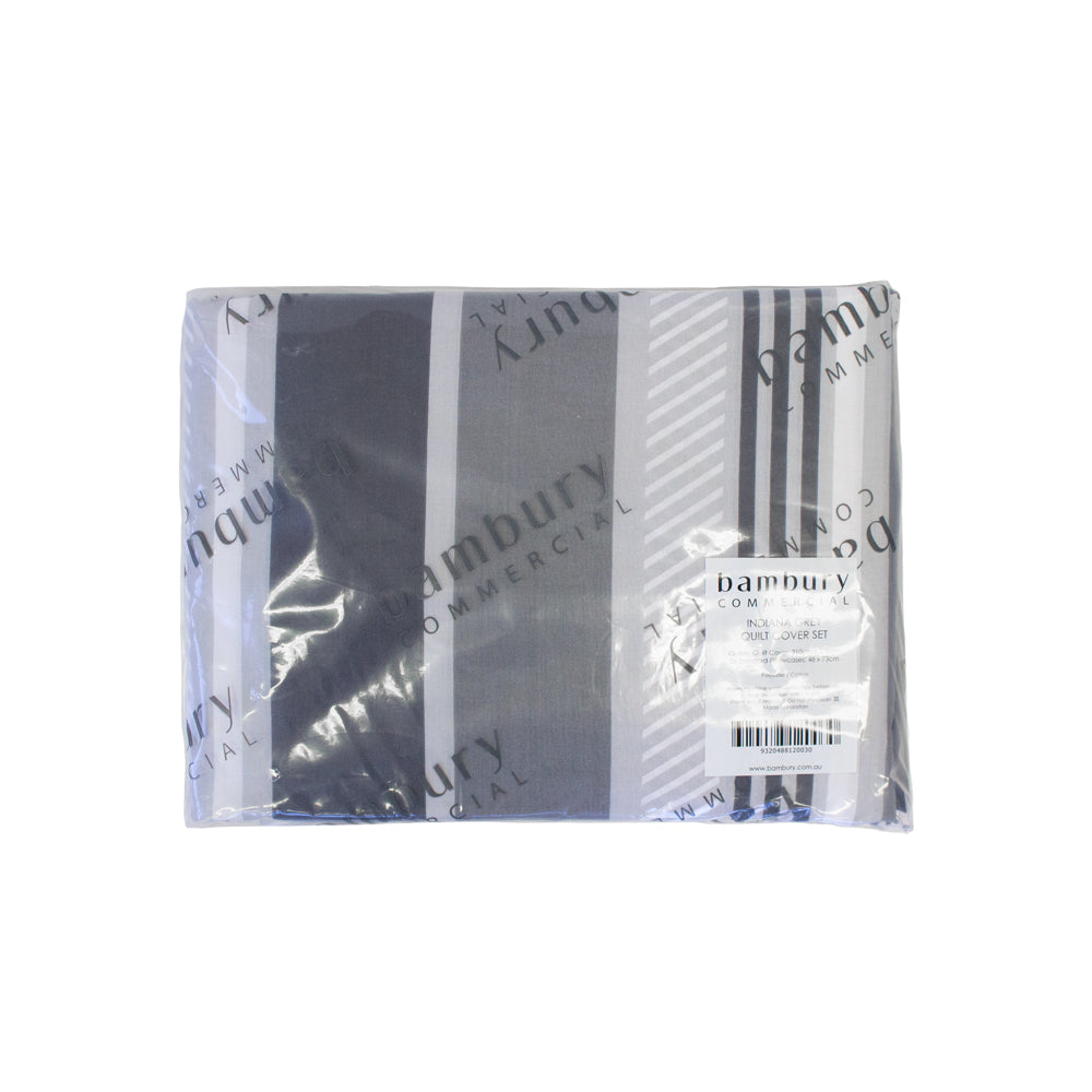 Queen Indiana Grey Quilt / Duvet Cover Set- Bambury