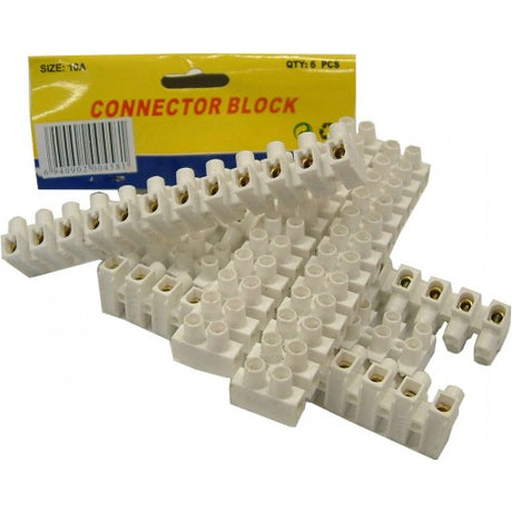 Premium 10amp electrical connector blocks in chocolate block style for secure wire connections, versatile and durable.