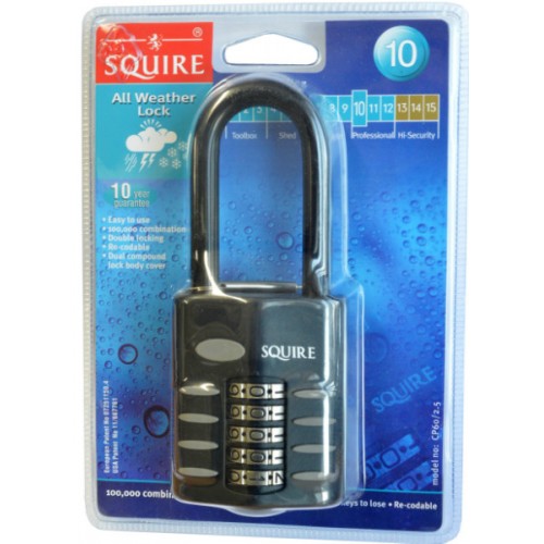 Padlock Combination 60mm 1.4" Shackle Blk  Cp60