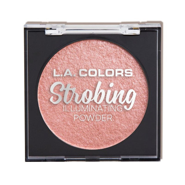 LA Colors Strobing Powder - Sunset Shine in a chic compact, perfect for achieving a sun-kissed glow with versatile application options.