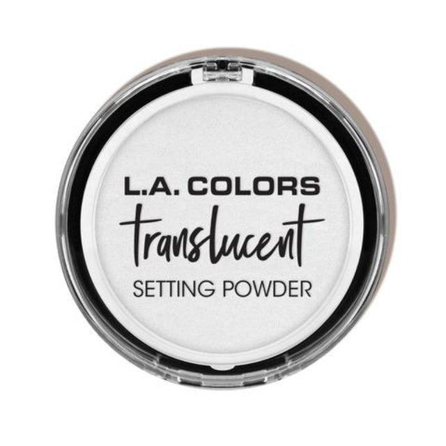 LA Colors Translucent Setting Powder ensures a matte finish and long-lasting wear without altering foundation color.