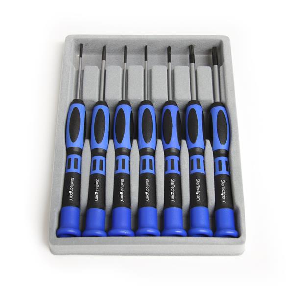 7 Piece Precision Screwdriver Kit featuring essential tools for computer repair, backed by a 2-year warranty.
