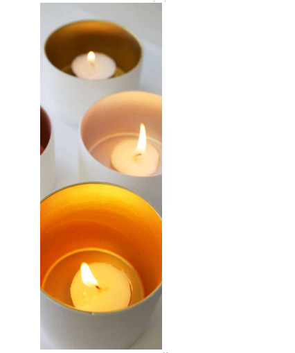 Tea Light Candle Small Round White / Gold