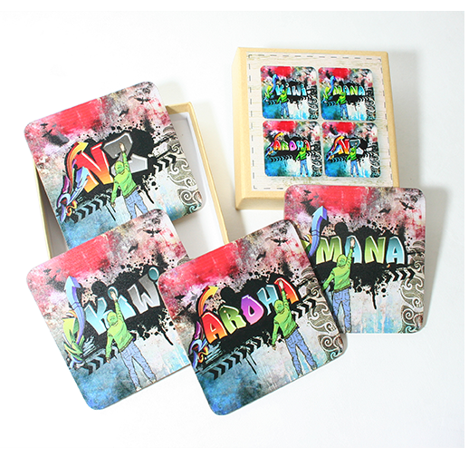Coasters - Graffiti Print - Set of 4
