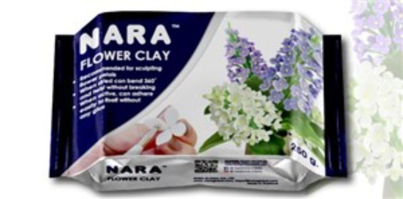 Nara Clay - FLOWER CLAY 250g, versatile air-drying clay for creating stunning flower sculptures with high elasticity.