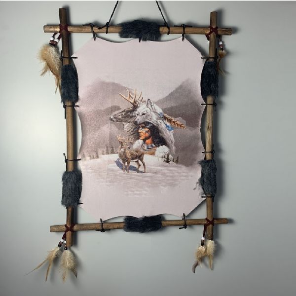 Dreamcatcher Indian Wolf 56 x 41cm Rectangle