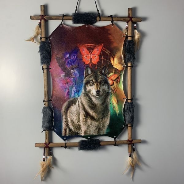 Dreamcatcher Wolf Butterfly 56 x 41cm Rectangle
