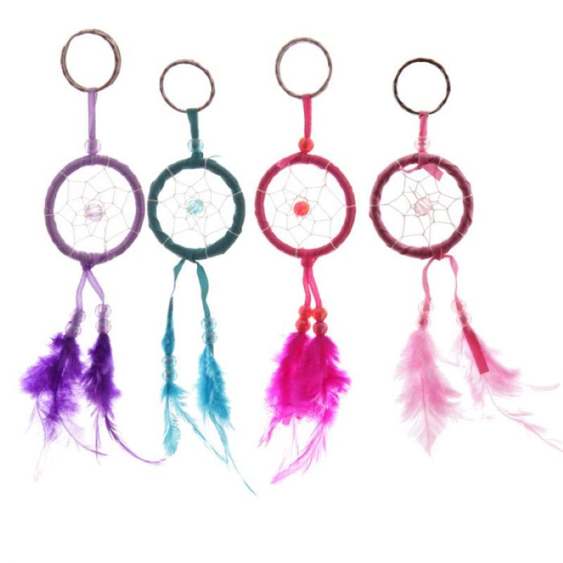 Keyring - Bright Mini Feather Dreamcatcher (Set of 12 Asstd)