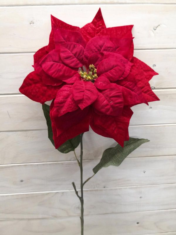 Artificial Single Poinsettia - XLarge (Red)