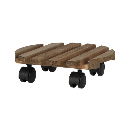 Outdoor Plant Trolley - Round Brown (Set of 2)