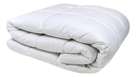 Soft microfibre duvet inner, 340GSM, single size 140 x 210cm, hypoallergenic, ideal for year-round comfort and warmth.