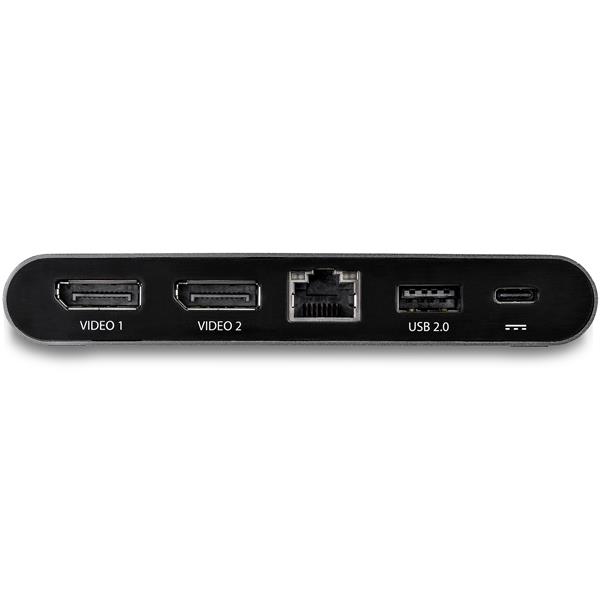 Dual DisplayPort USB-C docking station for Windows laptops, offering 4K dual monitor support and 100W power delivery.