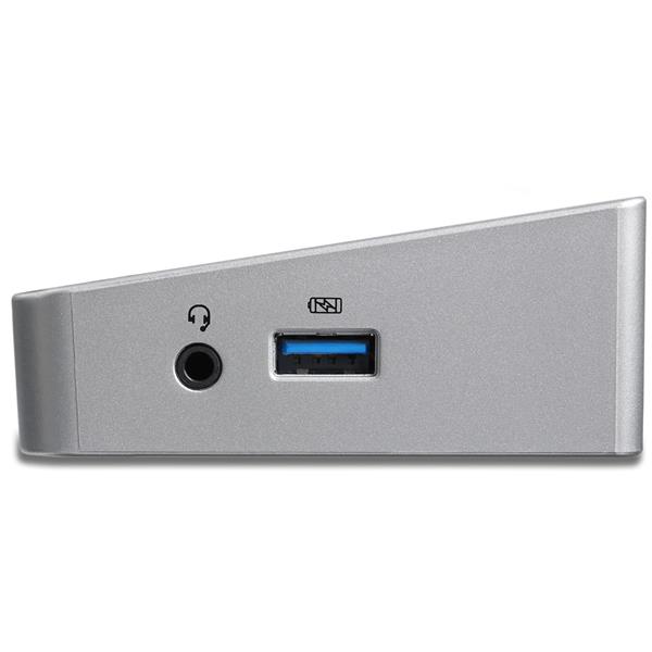 USB-C docking station with 4K triple monitor support, 100W PD, HDMI and DisplayPort outputs for enhanced productivity.