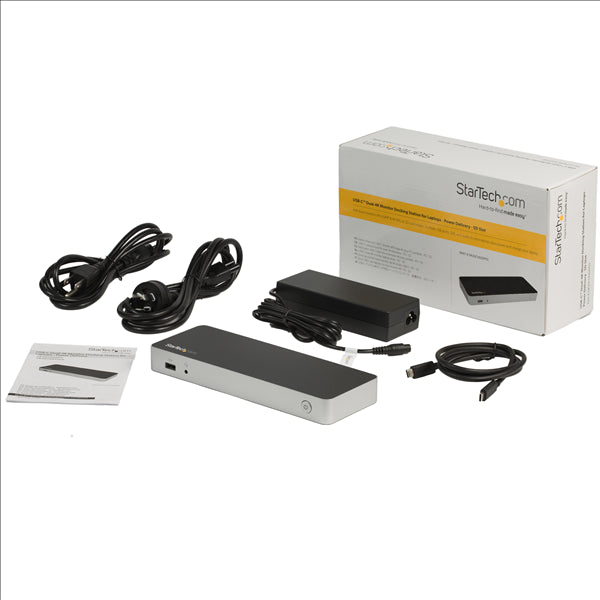 Dual 4K USB C Dock for Windows & Mac - Extend Dual Monitors, 60W Power Delivery, SD Reader