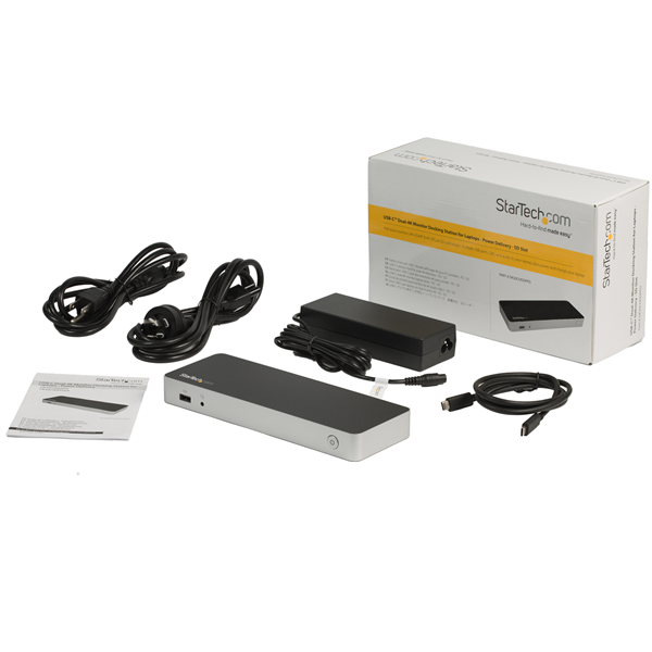 Dual 4K USB C Dock for Windows & Mac - Extend Dual Monitors, 60W Power Delivery, SD Reader