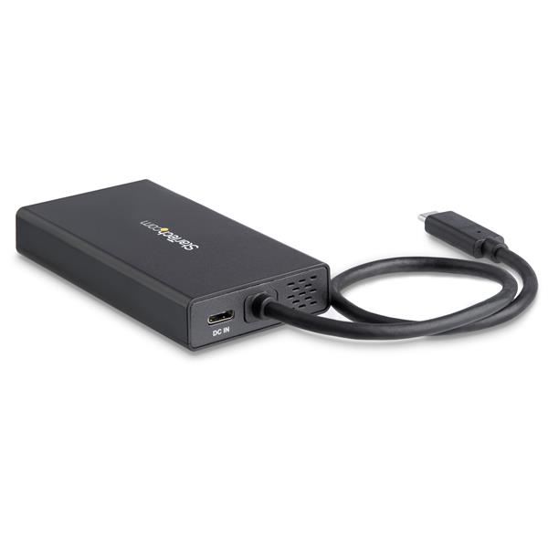 USB-C Multiport Adapter with 4K HDMI, Power Delivery, Gigabit Ethernet, and USB 3.0 ports for enhanced connectivity.