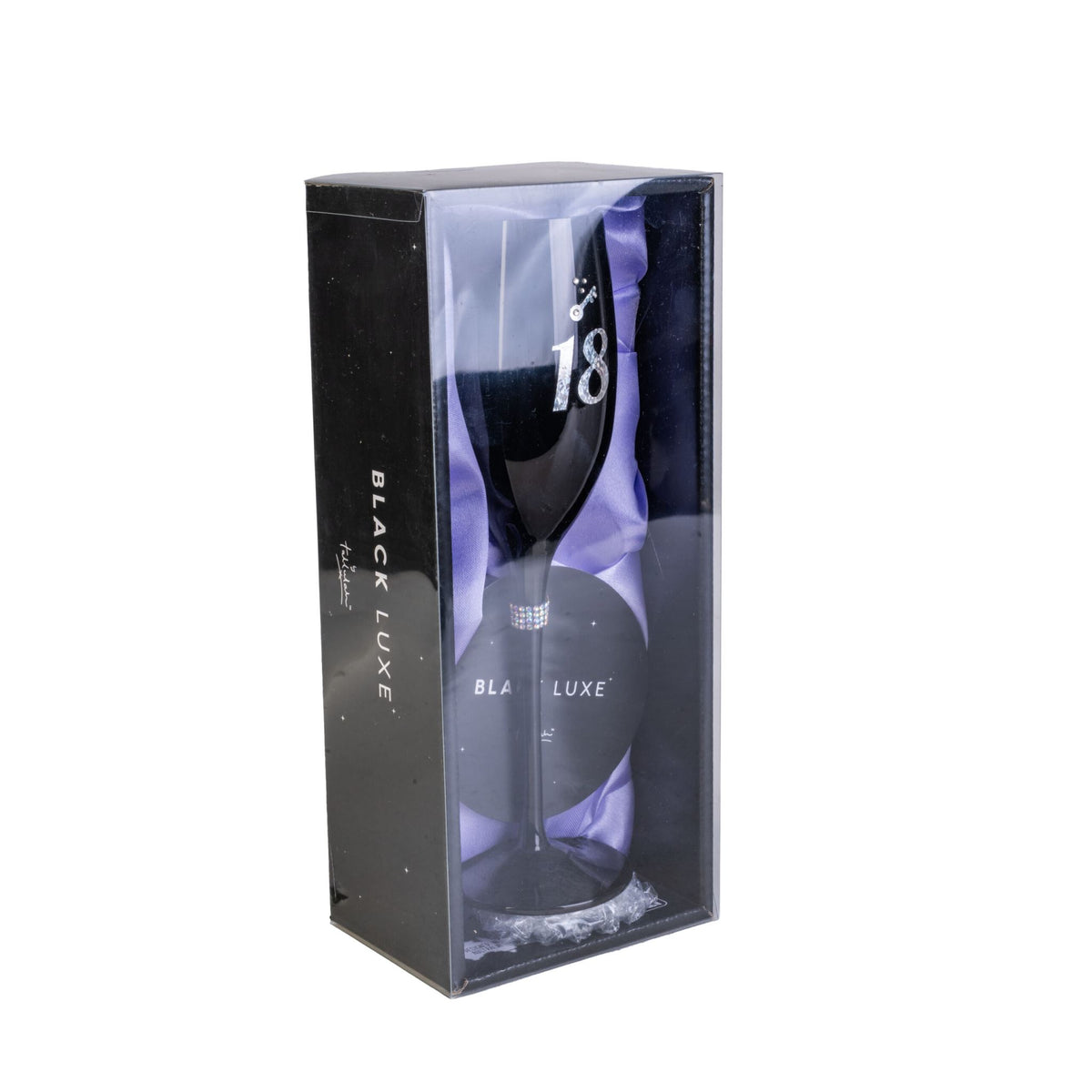 18th Birthday Black Champagne Flute