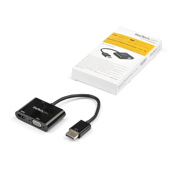 4K 60Hz DisplayPort to HDMI VGA Adapter - Supports Mac & Windows - Dual Output Connectivity