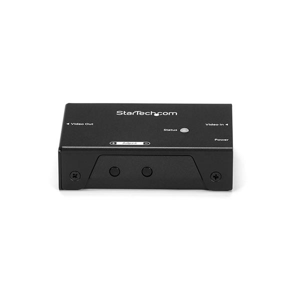 High-performance DisplayPort signal booster extender enabling 4K 60Hz video over long distances with adjustable equalization.