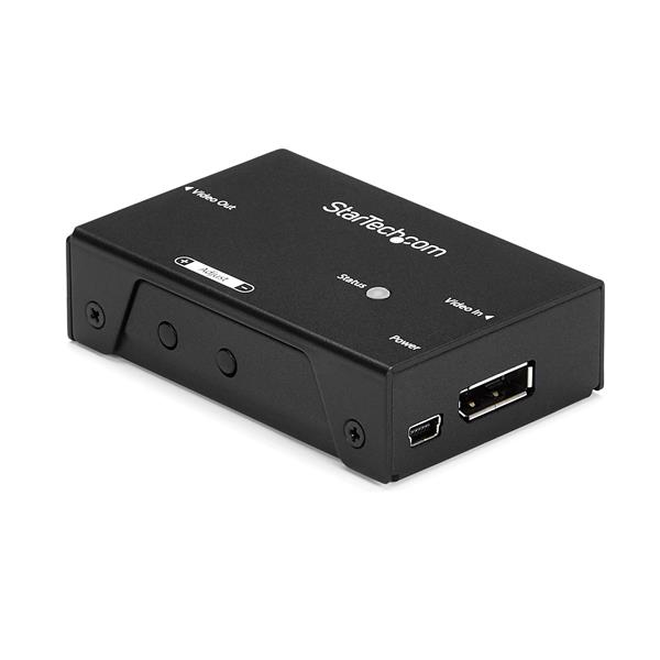 High-performance DisplayPort signal booster for 4K 60Hz video, extends up to 65 ft with superior clarity and minimal loss.