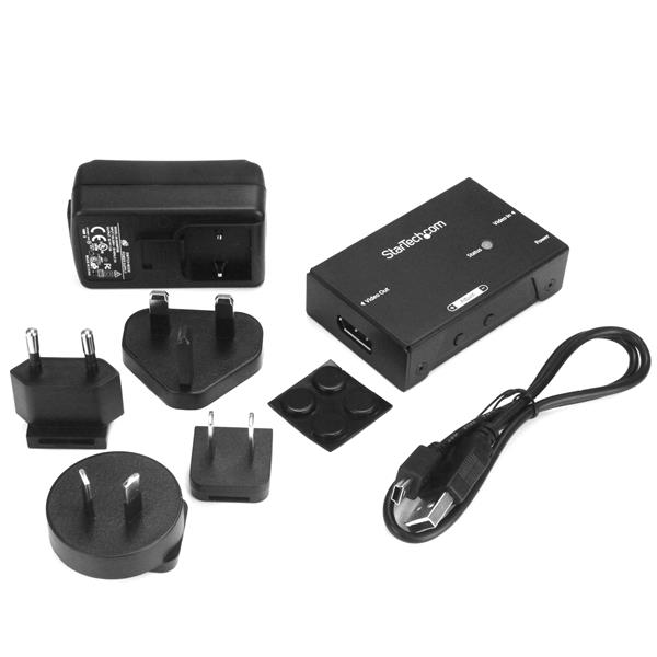 High-performance DisplayPort signal booster extending 4K 60Hz video up to 65 ft. for clearer visuals in any setup.
