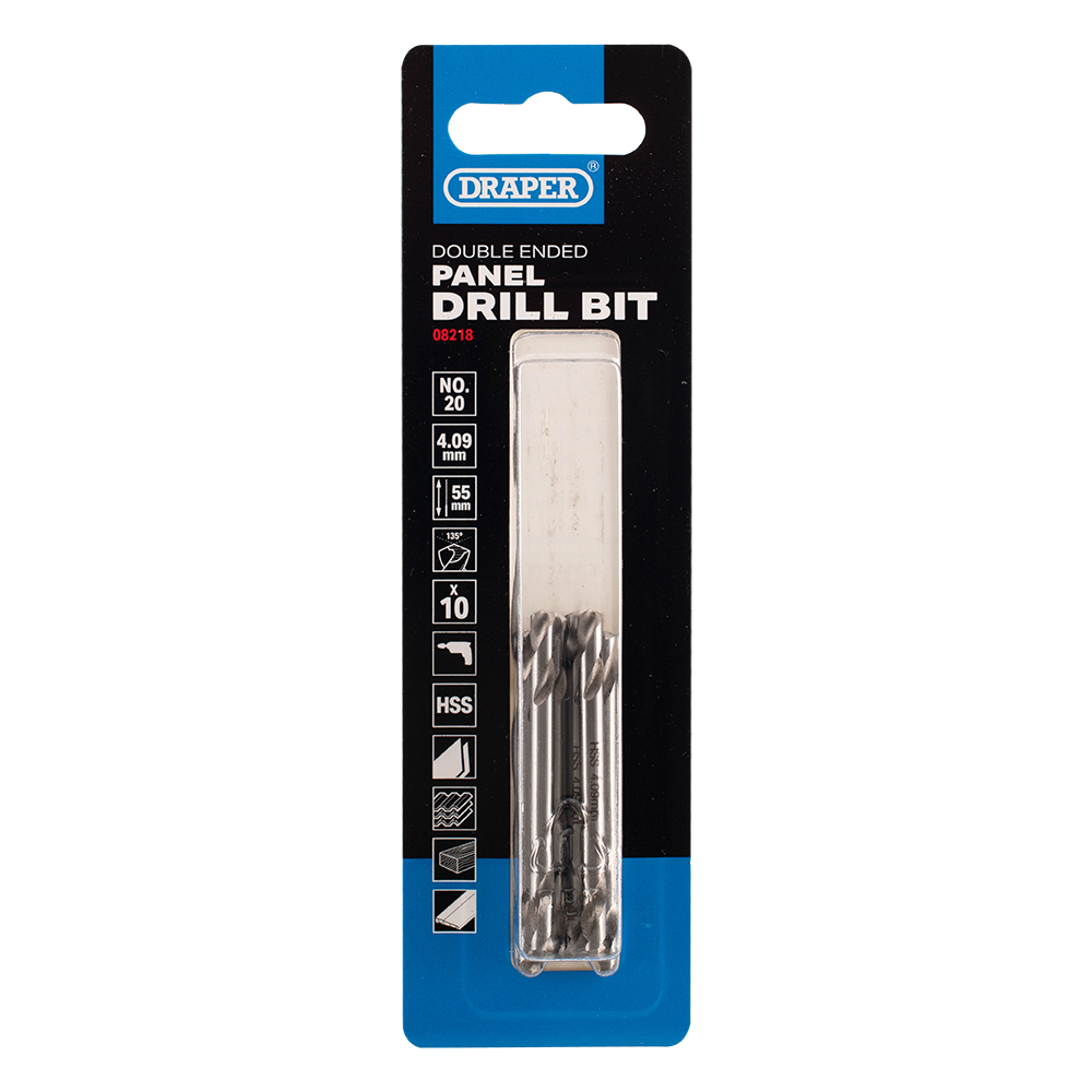 DRAPER No.20 Double-Ended HSS Stub Drill - 10 Pack