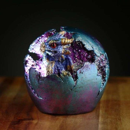 Ornament - Baby Dragon LED Geode Hatching Dragon Egg (Set of 2 Asstd)