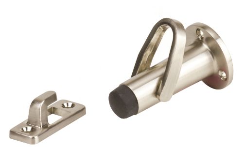 Wall Mounted Hook Back Door Stop - Satin Nickel Plated