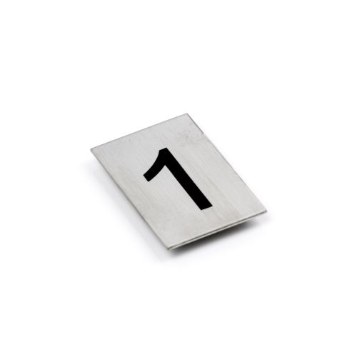 Adhesive Number/Letter Black 50x30 - Brushed Stainless Steel -1