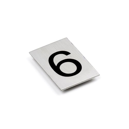 Adhesive Number/Letter Black 50x30 - Brushed Stainless Steel -6