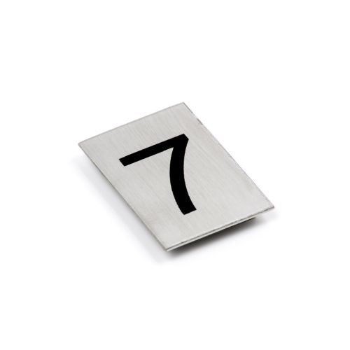 Adhesive Number/Letter Black 50x30 - Brushed Stainless Steel -7