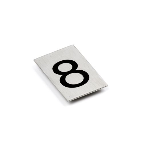 Adhesive Number/Letter Black 50x30 - Brushed Stainless Steel -8