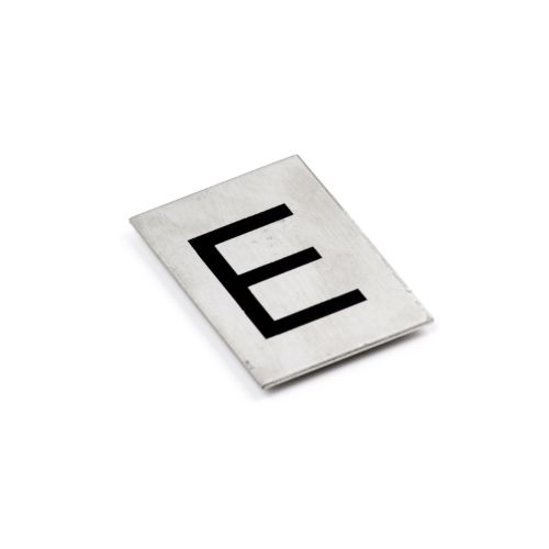 Adhesive Number/Letter Black 50x30 - Brushed Stainless Steel -E