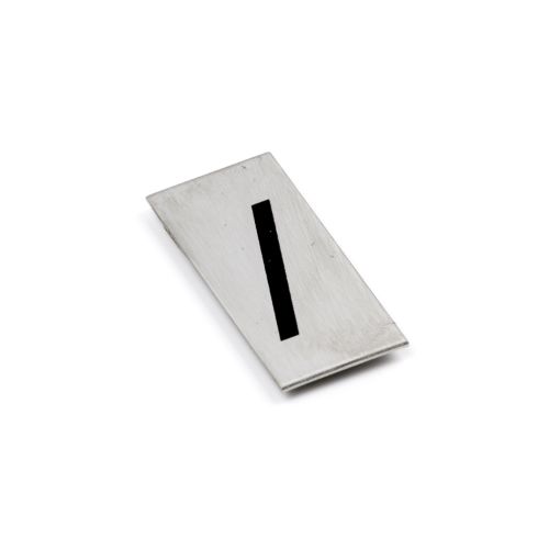 Adhesive Number/Letter Black 50x20 - Brushed Stainless Steel