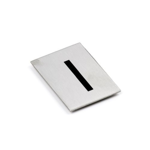 Adhesive Number/Letter Black 50x30 - Brushed Stainless Steel -I