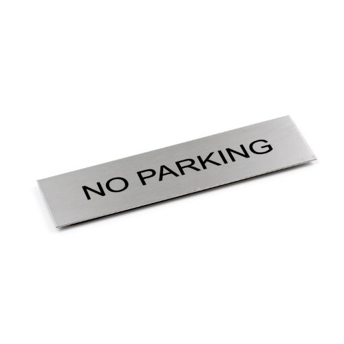 Adhesive "No Parking" Black 170 x 50 - Brushed Stainless Steel