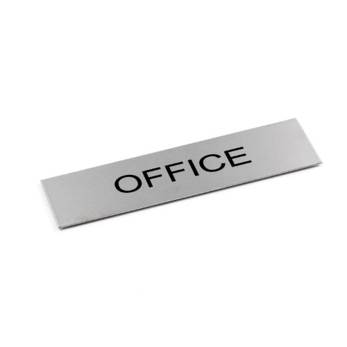 Adhesive "Office" Black 170 x 50 - Brushed Stainless Steel