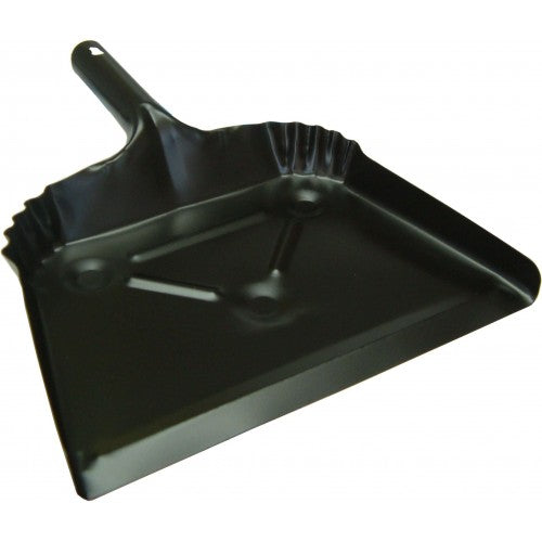 Xcel Black Steel Dust Pan, 350mm, sturdy design for efficient clean-ups in homes and industries, stylish and durable.
