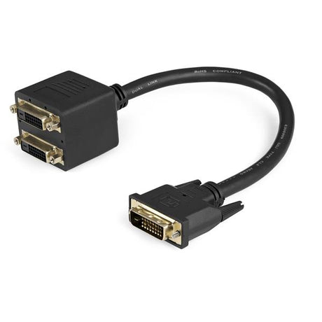 DVI-D Splitter Cable 30cm for dual monitor setup, ensuring high-quality video for computers and projectors.