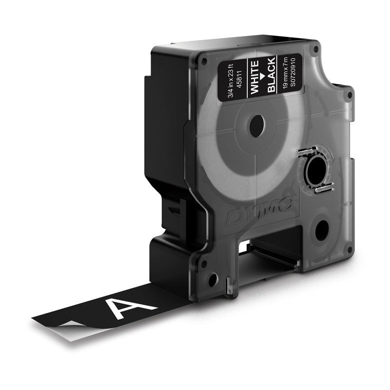 Dymo Wht on Blk 19mmx7m Tape