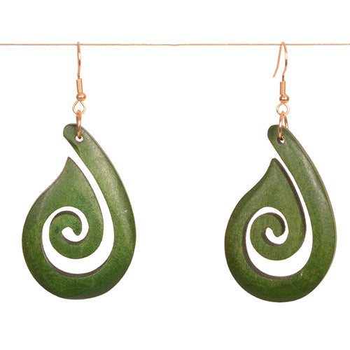 Emerald Koru Teardrop Earring
