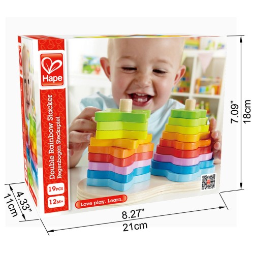 Hape - Double Rainbow Stacker Tower