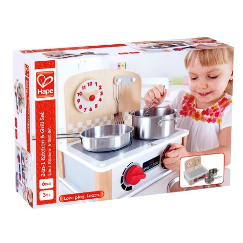 Hape - 2-In-1 Kitchen & Grill Set