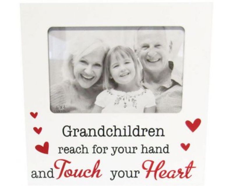 Wooden photo frame measuring 19.8 x 19.8 cm for 6 x 4" photos, perfect for displaying cherished grandparent memories.