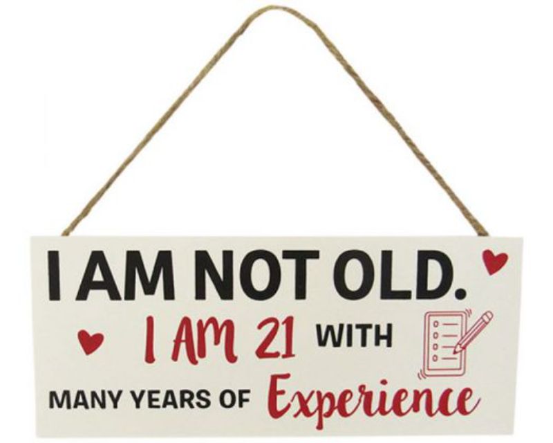 Stylish 24 x 10 cm senior hanger sign for organized storage, enhancing accessibility and decor for seniors.