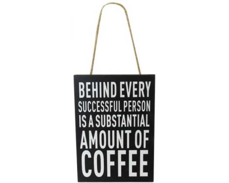 Rustic wooden Family Hanger Sign Coffee with elegant rope hanger for warm home decor, perfect for coffee lovers.